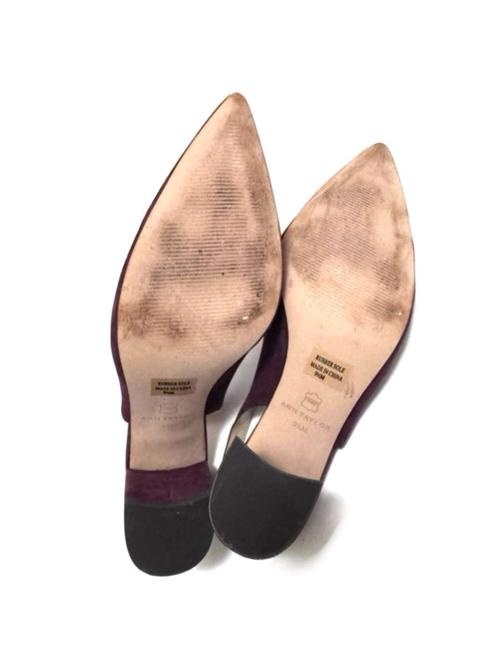 Ann Taylor Brielle Suede Block Heel Slingback Pump in Dark Plum Kiss 9.5 - Picture 8 of 12